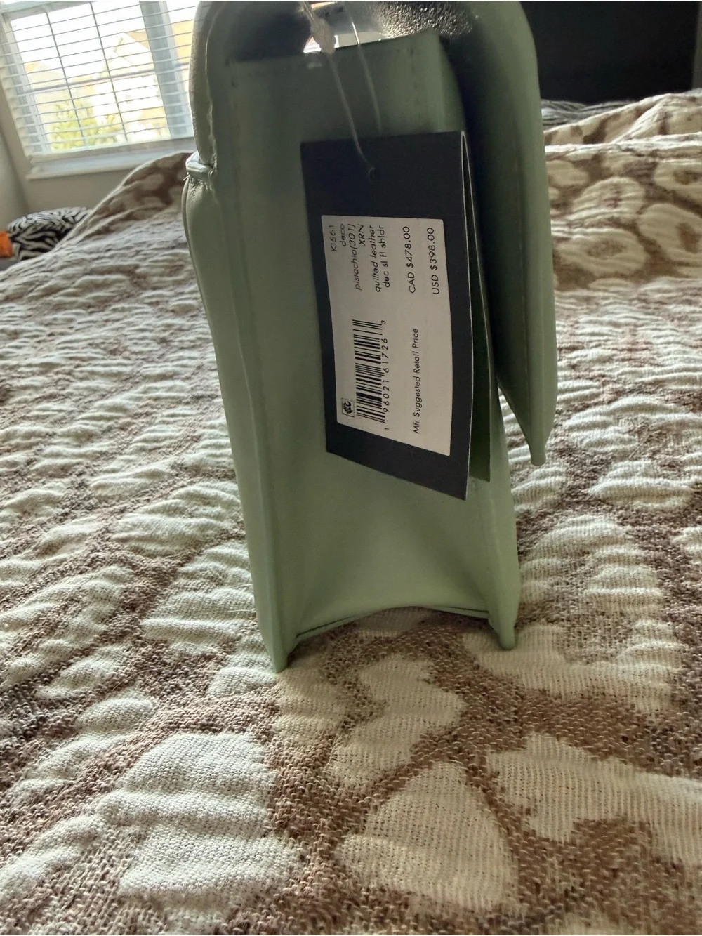 kate spade quilted mint